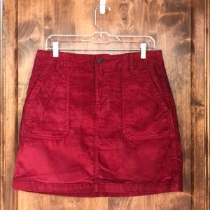 Old Navy Burgundy Corduroy Mini Skirt